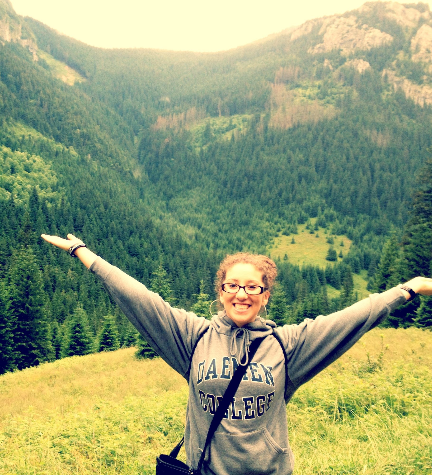 Student in Poland, mountain-side